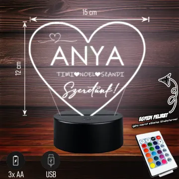 Anya szeretünk | 3D LED Lámpa