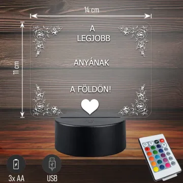 A legjobb Anyának a Földön | 3D LED LÁMPA