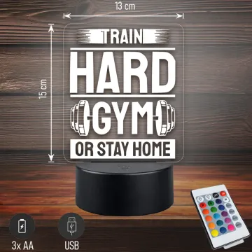 Train hard or go home | Motivációs | 3D LED Lámpa