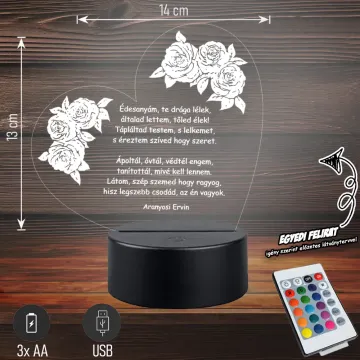 Verses anyáknapi | 3D LED Lámpa