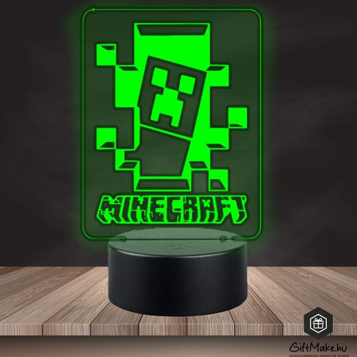 Minecraft Creeper 3D LED Lámpa